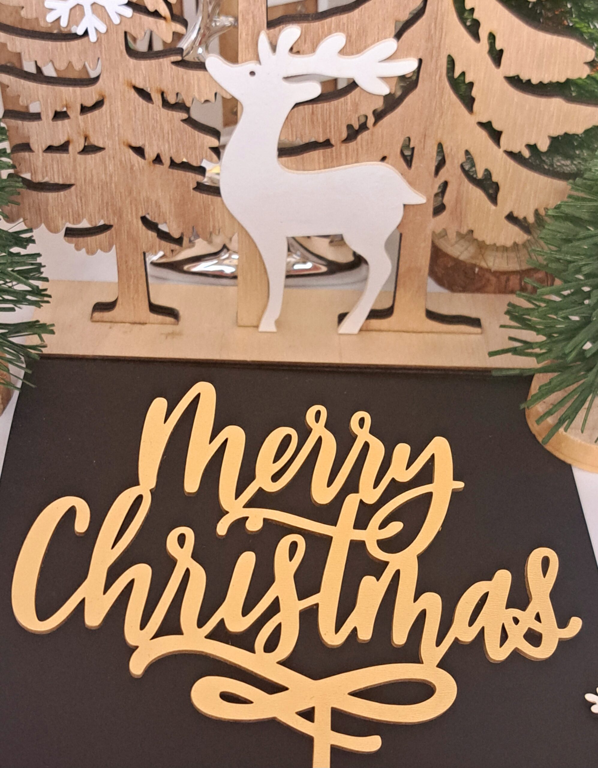 Merry Christmas Auriu mdf