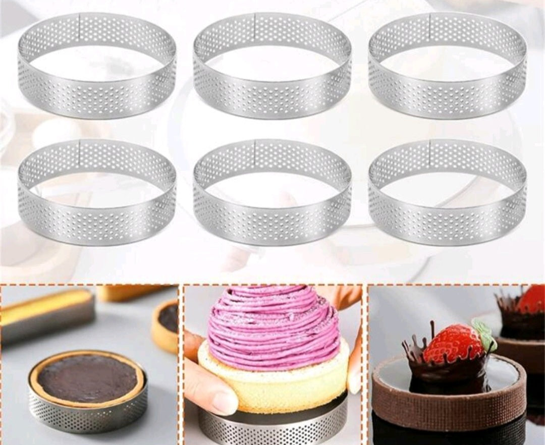 Forme tarta, inox 6 buc,8 cm×2cm inaltime