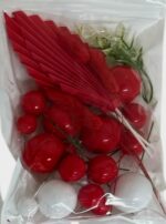 Sfere,bile non alimentare, Rosu +Frunze decor