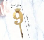 Toper acril , auriu, cifra 9, dimensiune 18.5 cm*5,5 cm