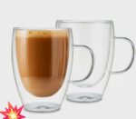 Cana dublu strat sticla,pentru ceai,cafea