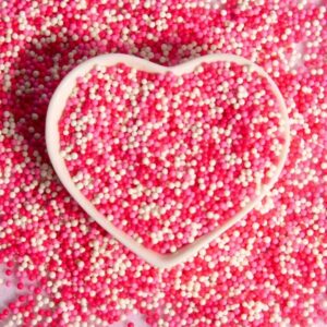 Perle comestibile, pt acadele/popcakes si decor,mix rosu, roz, alb, 50 gr