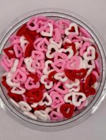 Perle comestibile, inima, rosu, roz, alb, 30 gr
