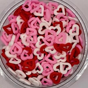 Perle comestibile, inima, rosu, roz, alb, 30 gr