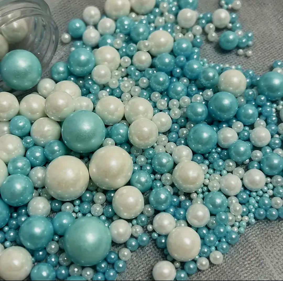 Perle comestibile, Alb-bleu, 50 gr