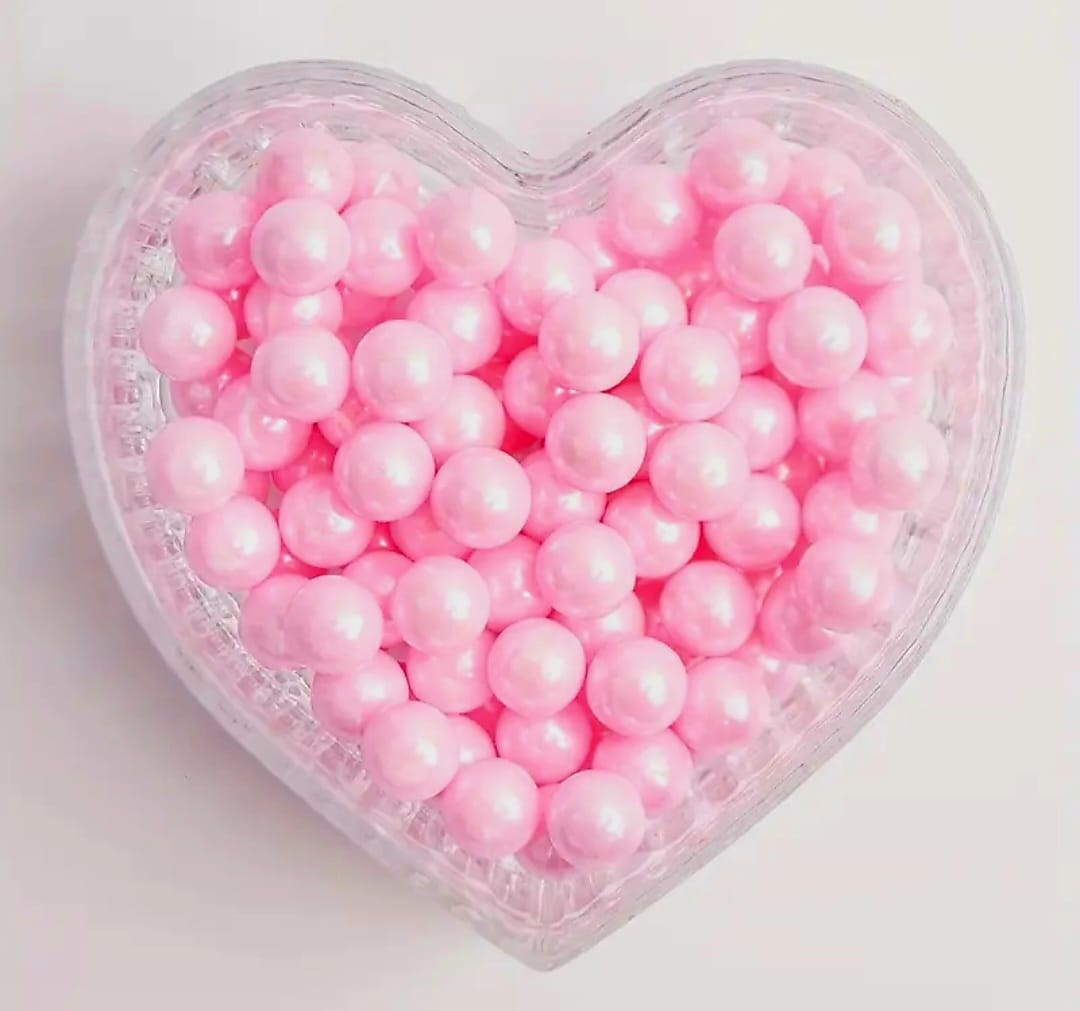 Perle comestibile,Roz deschis, 6 mm, 50 gr