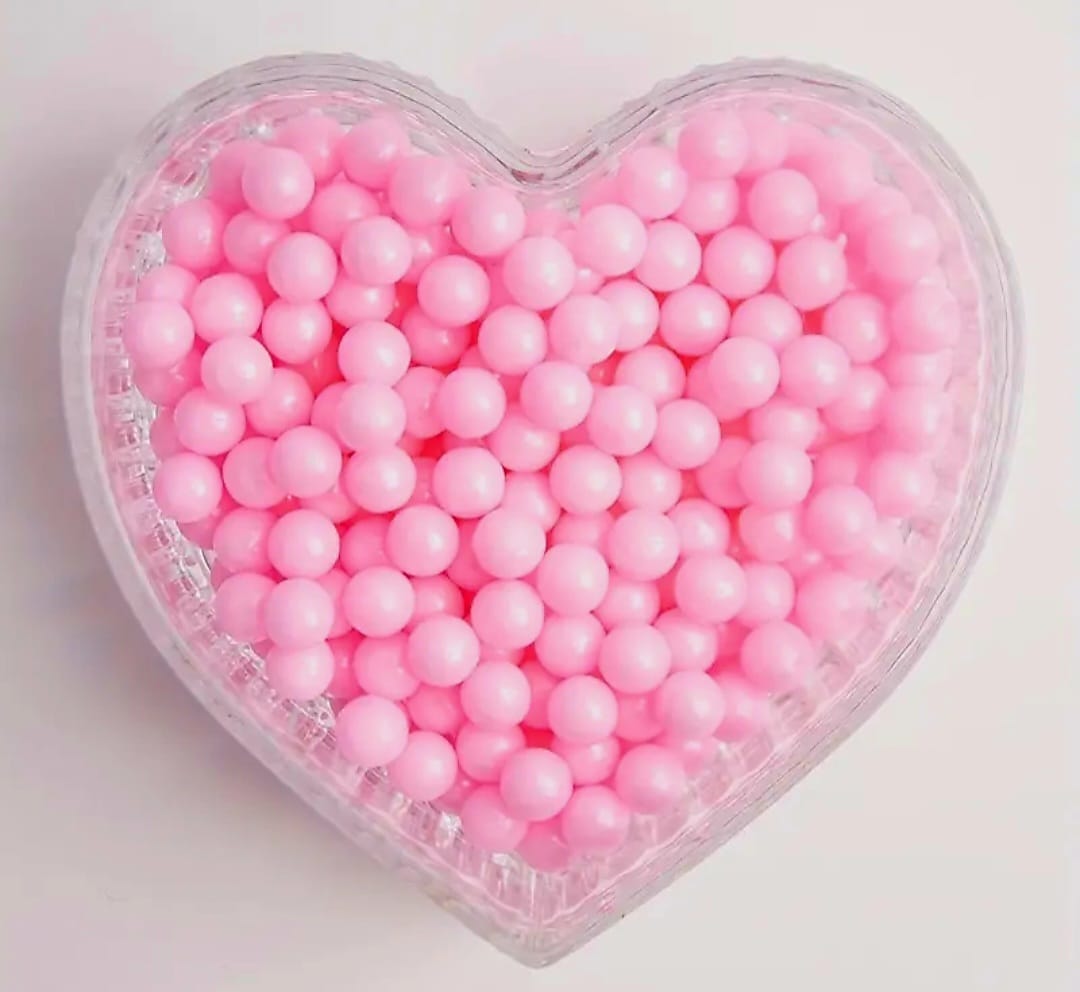 Perle comestibile,Roz deschis, 3 mm, 50 gr