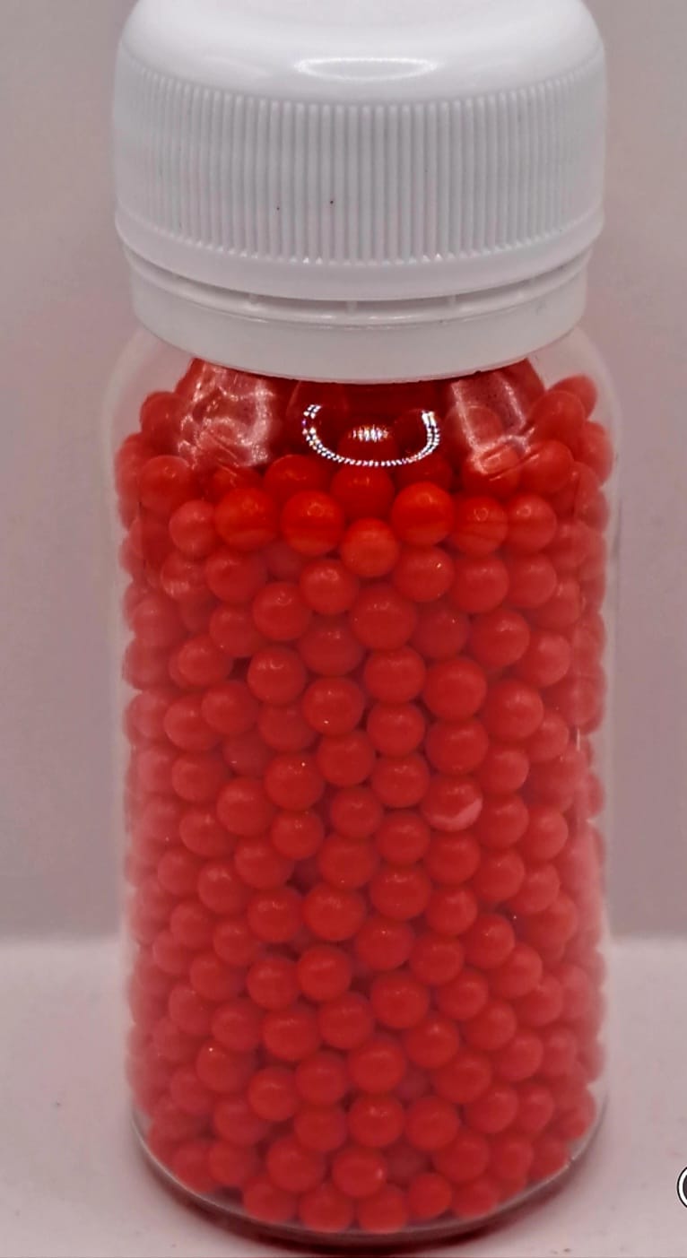 Perle comestibile, Rosu , 3 mm, 40 gr