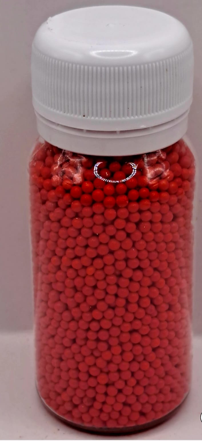 Perle comestibile, Rosu , 2 mm, 40 gr