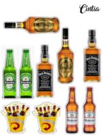 Vafe comestibile, tematica bere ,sticle wischy