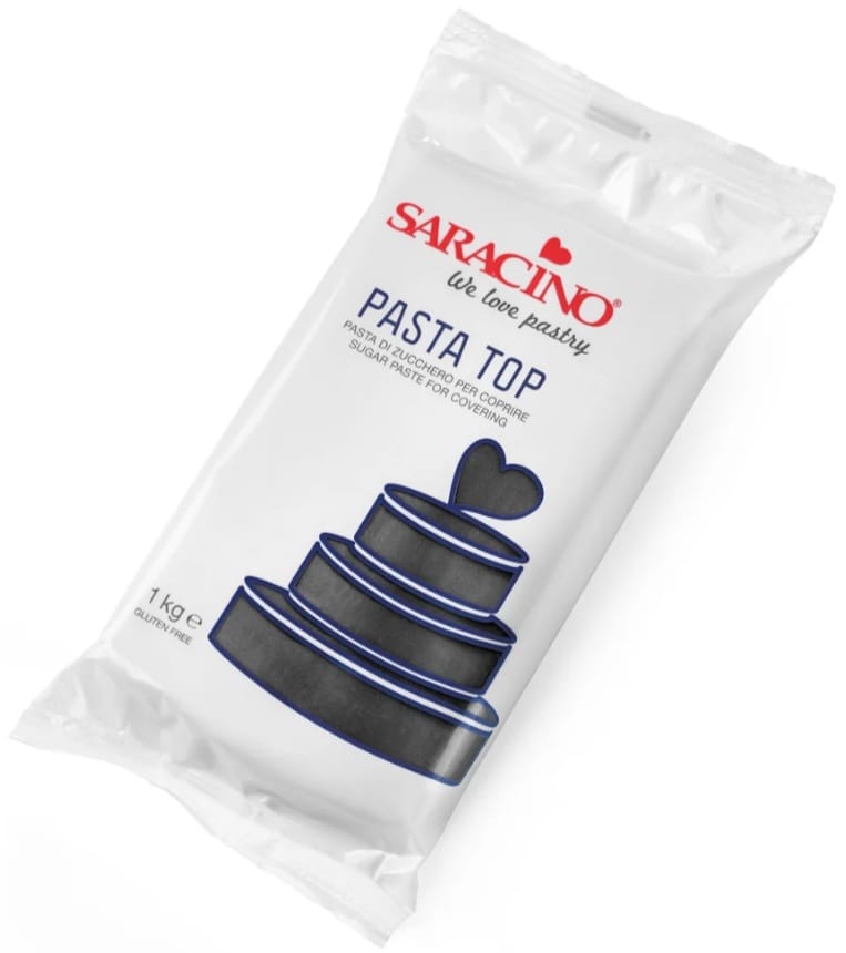 Pasta de zahar pentru acoperire si modelaj,Saracino Top, Negru, 1 Kg