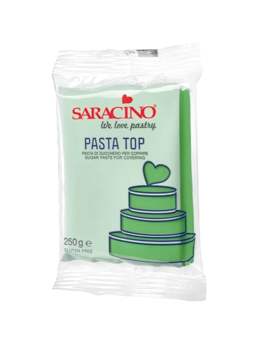 Pasta de zahar, Top pentru acoperire , 250 gr, verde deschis Saracino