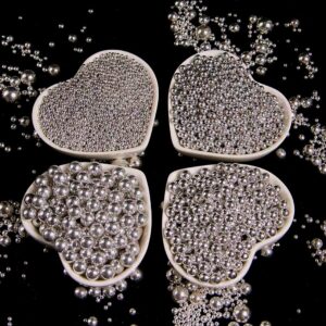 Perle comestibile, Argintiu, 2 mm, 3 mm , 6mm, 8mm, greutate totala 200 gr