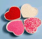 Perle comestibile, 2 mm, rosu, roz, alb, mix,100 gr