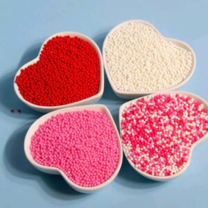 Perle comestibile, 2 mm, rosu, roz, alb, mix,100 gr