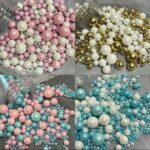 Perle comestibile, Mix,(alb, roz, auriu, albastru), 200 gr, Nr 4