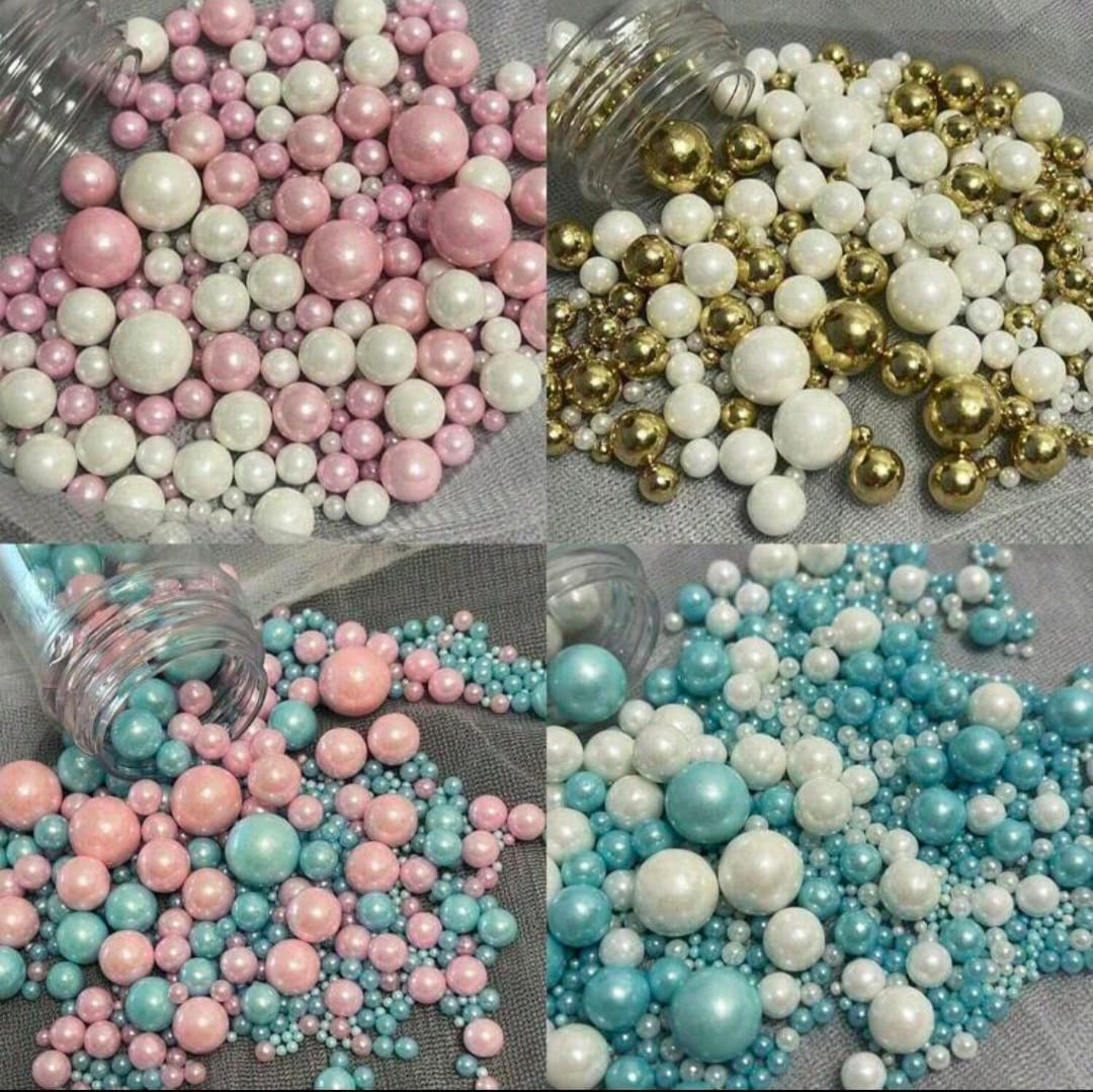 Perle comestibile, Mix,(alb, roz, auriu, albastru), 200 gr, Nr 4