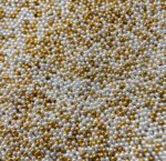 Perle comestibile, Auriu-Alb, 2 mm, 100 gr