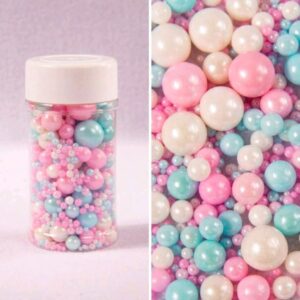 Perle comestibile, Alb-Roz-Albastru, 80 gr