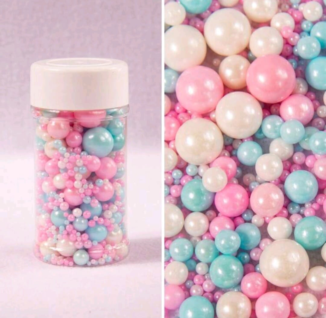 Perle comestibile, Alb-Roz-Albastru, 80 gr