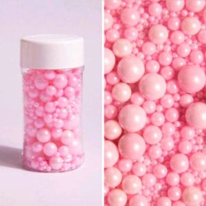 Perle comestibile, roz deschis,  90 gr mix