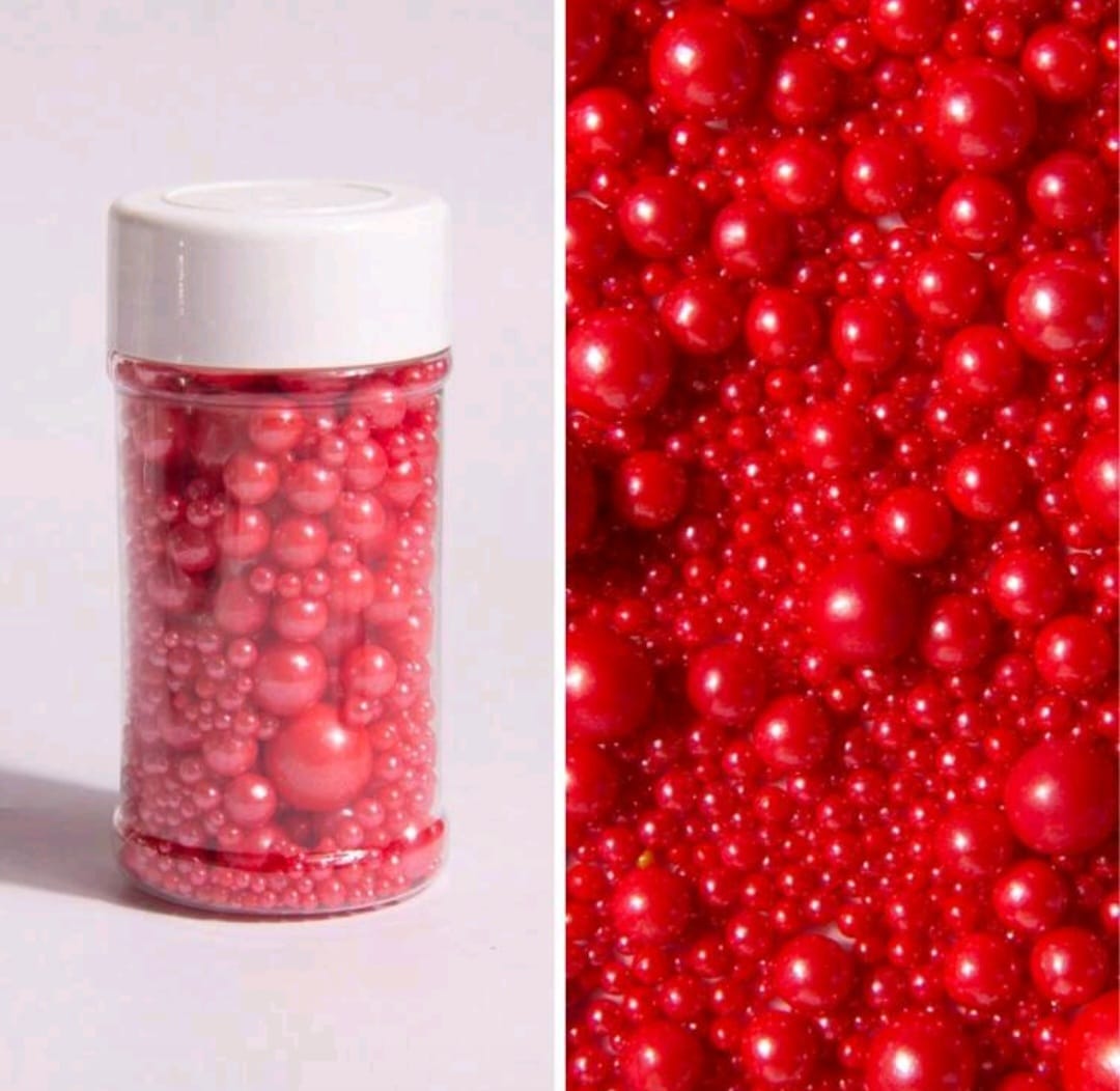 Perle comestibile, rosu mix, 90 gr