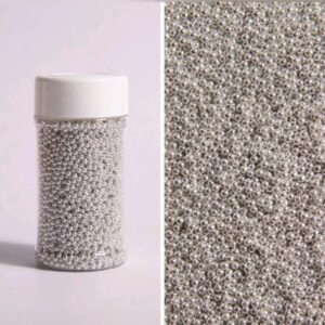 Perle comestibile, argintiu, 2 mm, 90 gr