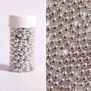 Perle comestibile, argintiu, 3 mm, 90 gr