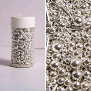 Perle comestibile, Argintiu mix, 90 gr
