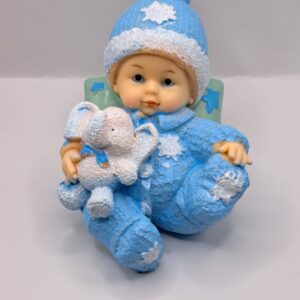 Bebelus albastru , cu elefantel, nocomestibil, din plastic