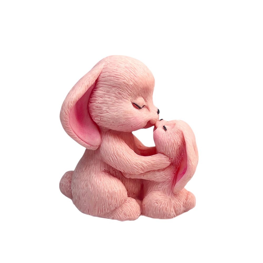 Iepure , love, culoare roz baby, decor pasta de zahar