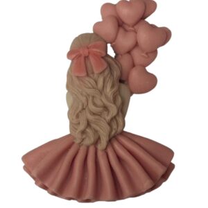 Decoratiuni pasta de zahar, domnisoara, baloane inima