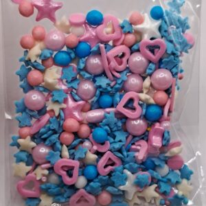 Perle comestibile, mix albastru roz, confeti, 20 gr