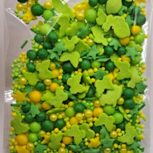 Perle comestibile, mix verde-galben, decor primavara,20 gr