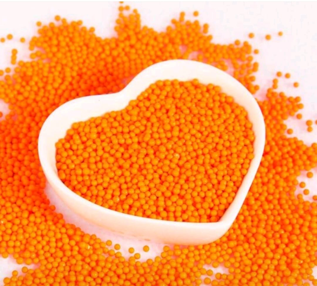 Perle comestibile, portocaliu, 2 mm.50 gr