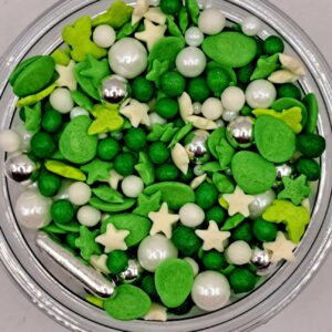 Perle comestibile, mix nr 10, verde confeti, 20 gr