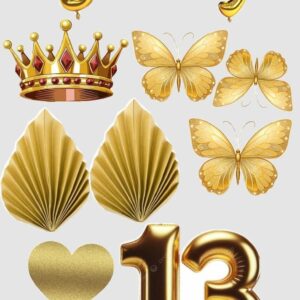 Vafe comestibile, fluturi auri, toper, 13 ani