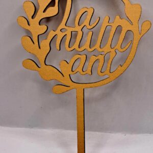 Toper, La multi ani, mdf lemn, Auriu 8