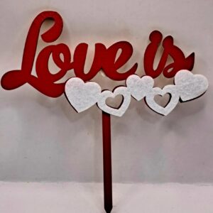 Toper Love rosu, mdf