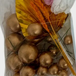 Sfere,bile non alimentare, Auriu +Frunze decor