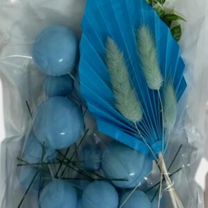 Sfere,bile non alimentare, Albastru +Frunze decor