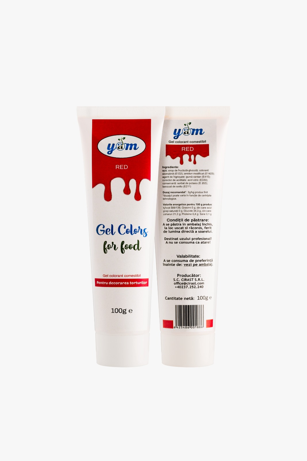 Colorant alimentar gel, 100 GR, Rosu , Yam