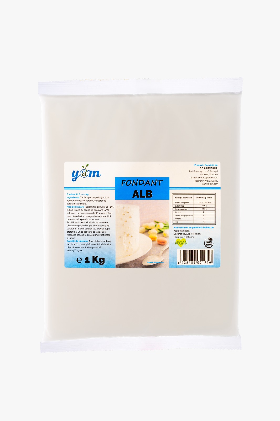 Fondant eclere, Alb, 1 kg, YAM - imagine 2
