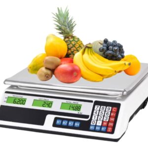 Cantar electronic digital, 40 kg, functii multiple, display led, platan inox