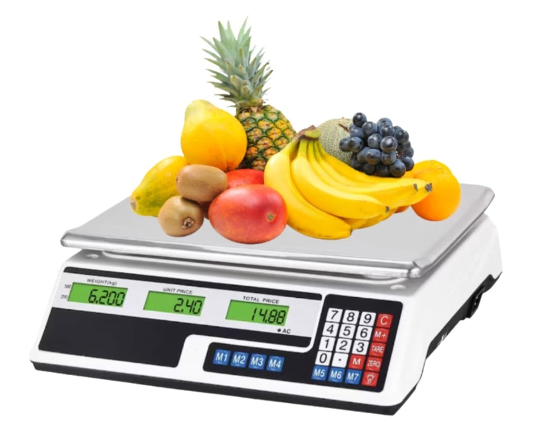 Cantar electronic digital, 40 kg, functii multiple, display led, platan inox