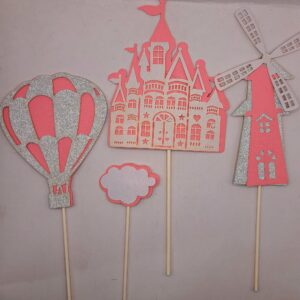 Toper roz, balon, castel