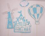 Toper albastru, castel, balon