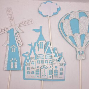 Toper albastru, castel, balon