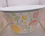 Bol salata 22,5 cm*11 cm , 6 L, decor flori frunze