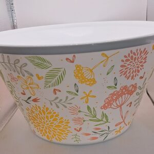 Bol salata 22,5 cm*11 cm , 6 L, decor flori frunze